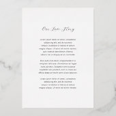 Minimalistisch modern huwelijk folie uitnodiging (Achterkant)