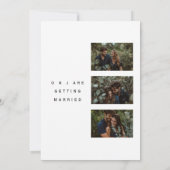 Minimalistisch modern huwelijk save the date (Achterkant)