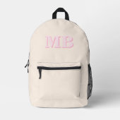 Minimalistisch modern Initiaal monogram Bedrukte Rugzak (Voorkant)