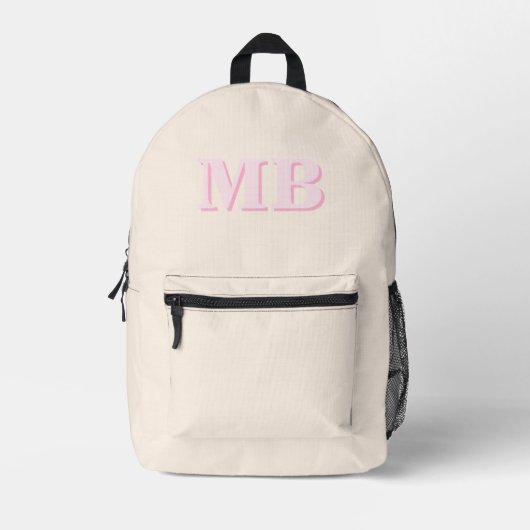 Minimalistisch modern Initiaal monogram Bedrukte Rugzak (Voorkant)