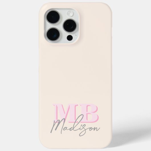 Minimalistisch modern Initiaal monogram Case-Mate iPhone Case (Achterkant)