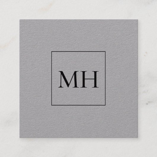 Minimalistisch modern Initiaal Monogram Kraft Vierkante Visitekaartje (Voorkant)