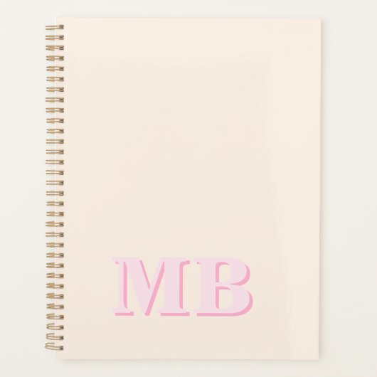 Minimalistisch modern Initiaal monogram Planner (Voorkant)