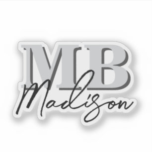 Minimalistisch modern Initiaal monogram Sticker