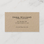 Minimalistisch Modern Kraft Visitekaartje (Achterkant)