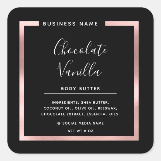 Minimalistisch modern lijst van typografie vierkante sticker (Voorkant)