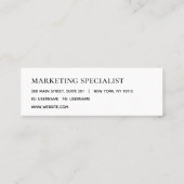 Minimalistisch Modern Line Name Beige Mini Visitekaartje (Achterkant)