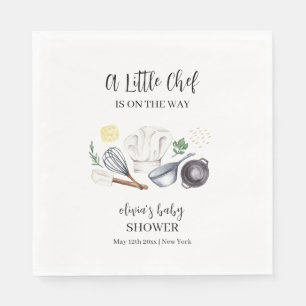 Minimalistisch Modern Little Chef Baby shower Servet