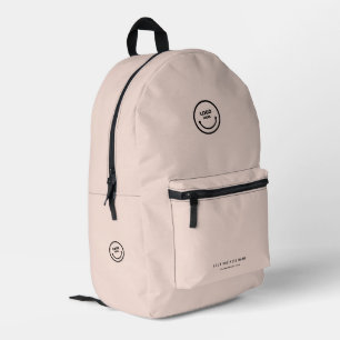 Minimalistisch Modern Logo Company Peach Pink Bedrukte Rugzak