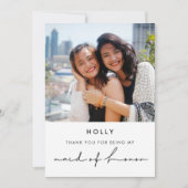Minimalistisch modern Maid of Honor bedankje Kaart (Voorkant)