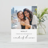 Minimalistisch modern Maid of Honor bedankje Kaart (Staand voorkant)