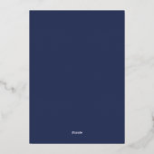 Minimalistisch modern marinesultaat blauw handschr folie uitnodiging (Achterkant)