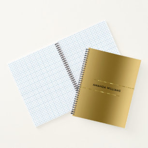 Minimalistisch modern Metallic Gold-ontwerp Notitieboek