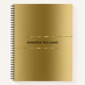 Minimalistisch modern Metallic Gold-ontwerp Notitieboek (Voorkant)