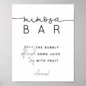 Minimalistisch modern Mimosa barteken Poster (Voorkant)
