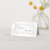 Minimalistisch modern monochroom bruiloft zilver (Achterkant)