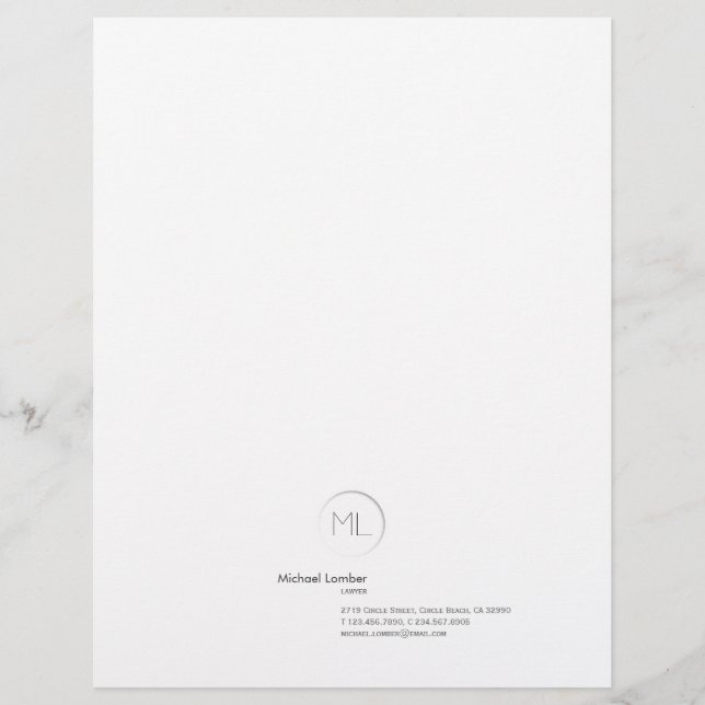Minimalistisch modern monogram bedrijfsbriefhoofd gepersonaliseerd briefhoofd (Voorkant)