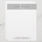 Minimalistisch modern monogram briefhoofd (Voorkant / Achterkant)