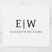 Minimalistisch Modern Monogram Elegant Bier Etiket (Enkel label)