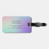 Minimalistisch Modern Monogram Elegant Bloempatroo Bagagelabel (Achterkant horizontaal)