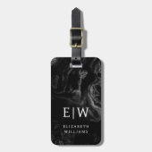 Minimalistisch Modern Monogram Elegant Bloempatroo Bagagelabel (Voorkant verticaal)