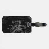 Minimalistisch Modern Monogram Elegant Bloempatroo Bagagelabel (Achterkant horizontaal)