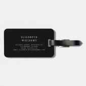 Minimalistisch modern monogram elegant patroon bagagelabel (Achterkant horizontaal)