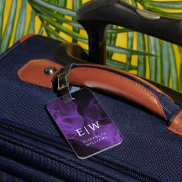 Minimalistisch modern monogram elegant patroon bagagelabel