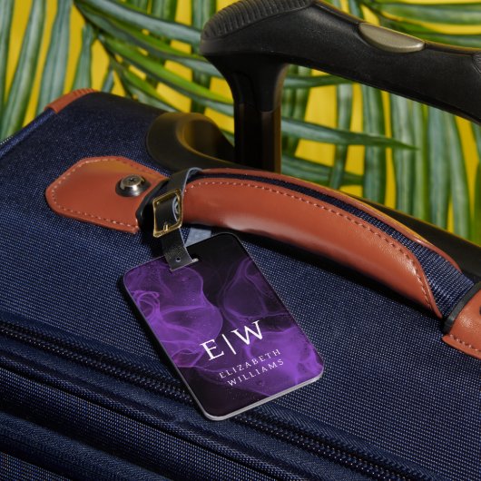 Minimalistisch modern monogram elegant patroon bagagelabel (Voorkant Insitu 1)