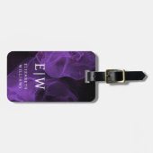 Minimalistisch modern monogram elegant patroon bagagelabel (Voorkant horizontaal)