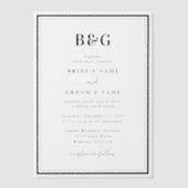 Minimalistisch Modern Monogram Huwelijk Clear Vellum Uitnodigingen (Voorkant)
