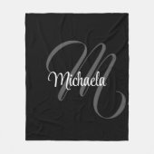Minimalistisch modern monogram initiaal fleece deken (Voorkant)