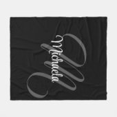 Minimalistisch modern monogram initiaal fleece deken (Voorkant (Horizontaal))