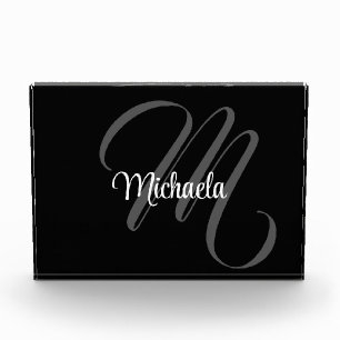 Minimalistisch modern monogram initiaal fotoblokken