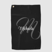 Minimalistisch modern monogram initiaal golfhanddoek (Voorkant)