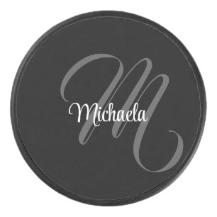 Minimalistisch modern monogram initiaal hockey puck
