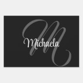 Minimalistisch modern monogram initiaal inpakpapier vel (Voorkant 3)