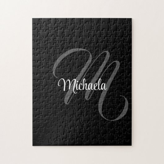 Minimalistisch modern monogram initiaal legpuzzel (Verticaal)