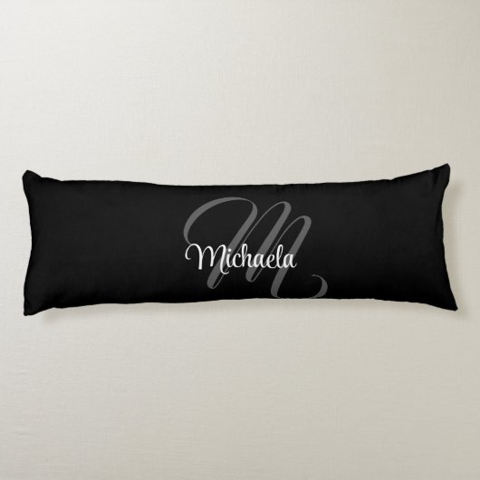 Minimalistisch modern monogram initiaal lichaamskussen (Achterkant)