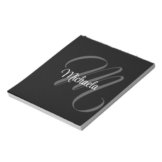 Minimalistisch modern monogram initiaal notitieblok (Gedraaid)