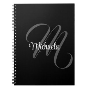Minimalistisch modern monogram initiaal notitieboek
