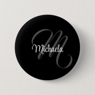 Minimalistisch modern monogram initiaal ronde button 5,7 cm