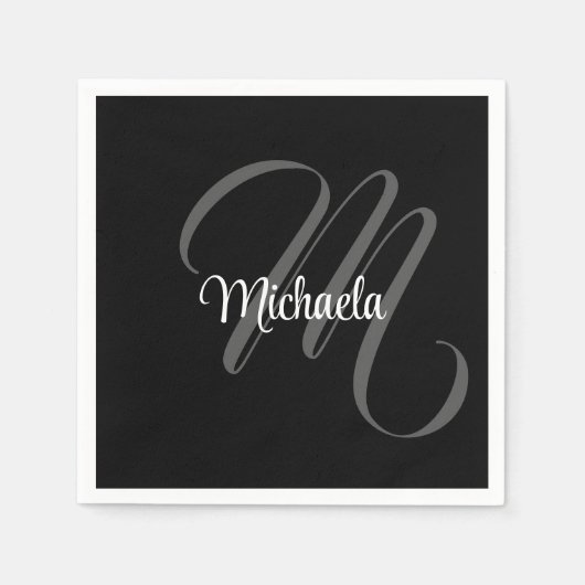 Minimalistisch modern monogram initiaal servet (Voorkant)