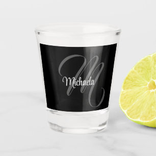 Minimalistisch modern monogram initiaal shot glas