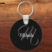 Minimalistisch modern monogram initiaal sleutelhanger (Voorkant)