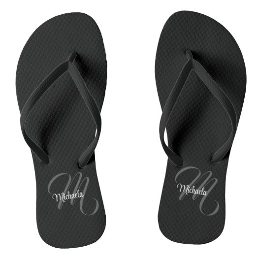 Minimalistisch modern monogram initiaal teenslippers (Voetbed)