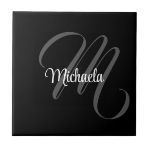 Minimalistisch modern monogram initiaal tegeltje