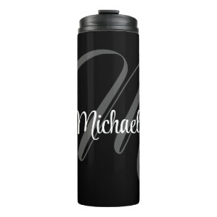 Minimalistisch modern monogram initiaal thermosbeker