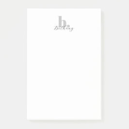Minimalistisch modern monogram legant script post-it® notes