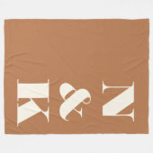 Minimalistisch Modern Monogram Terracotta Bruiloft Fleece Deken (Voorkant (Horizontaal))